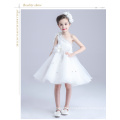 2017 wholesale children one sleeve shoulder dress flowers slashes dresses